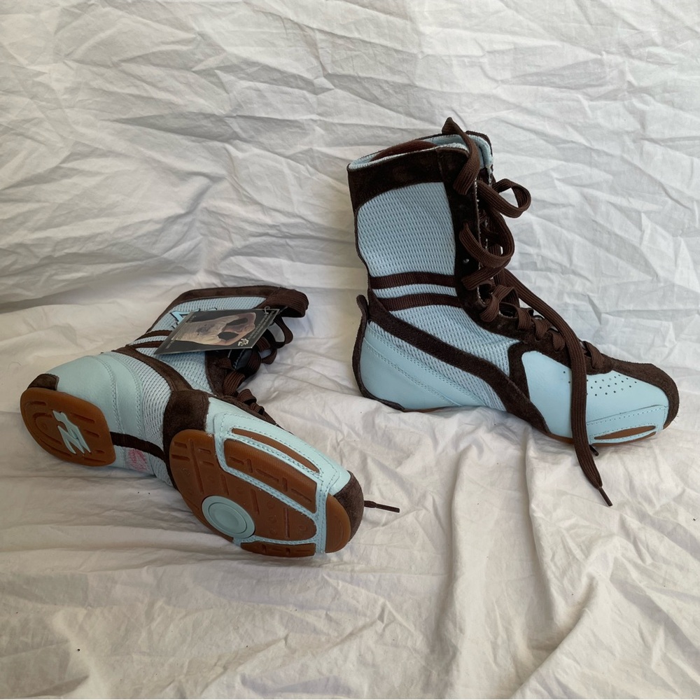 Rare vintage Brian Friedman Blue and Brown leather ballet dance shoes